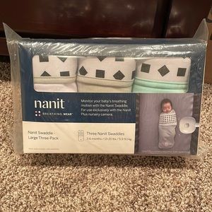 Nanit Breathing wear three pack swaddles never opened